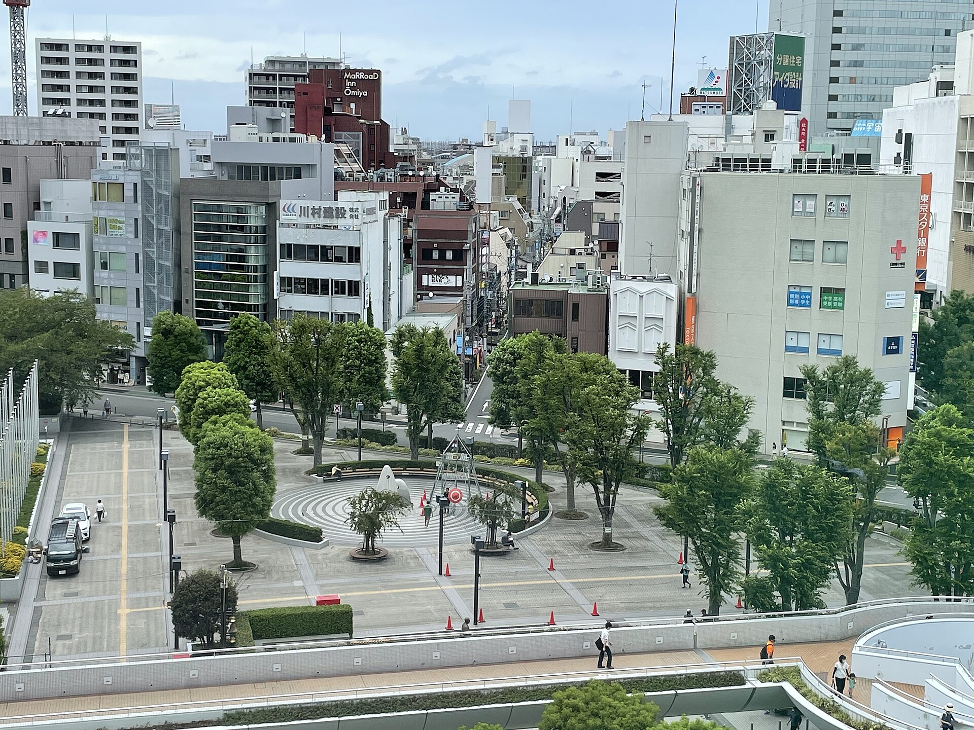 上から見た鐘塚公園(2022年8月撮影)